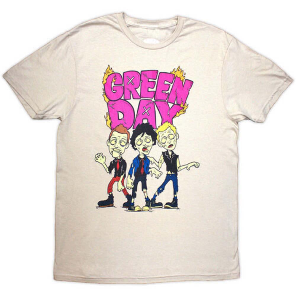Green Day Unisex T-Shirt Walking Zombies (Sand) By Green Day